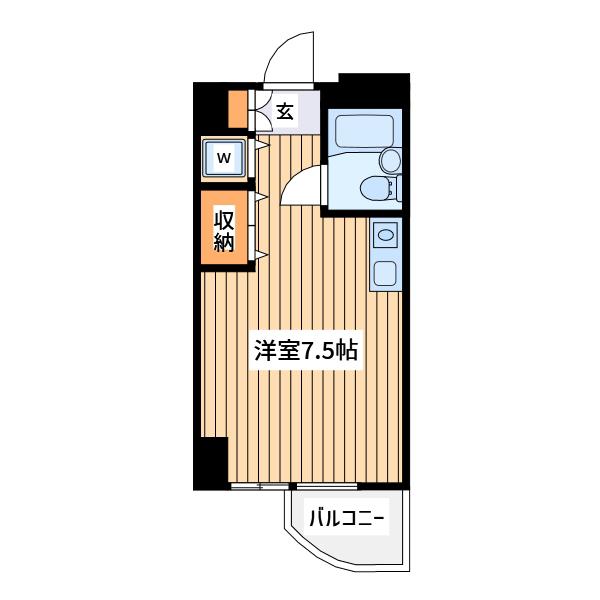ハイホーム流山(ワンルーム/7階)の間取り写真