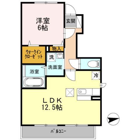 エスポワール 二番館(1LDK/1階)の間取り写真
