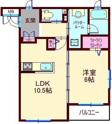 TRES(1LDK/3階)の間取り写真