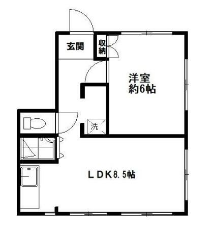 ハイム斎藤(1LDK/1階)の間取り写真