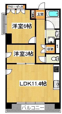 パークアクシス西船橋本郷町(2LDK/5階)の間取り写真