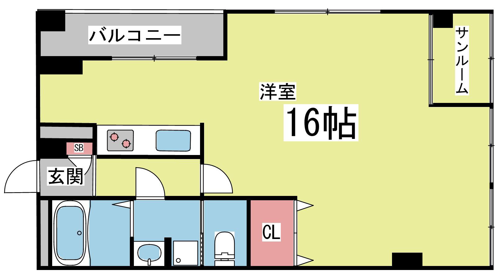 神ノ木植田マンション(ワンルーム/2階)の間取り写真