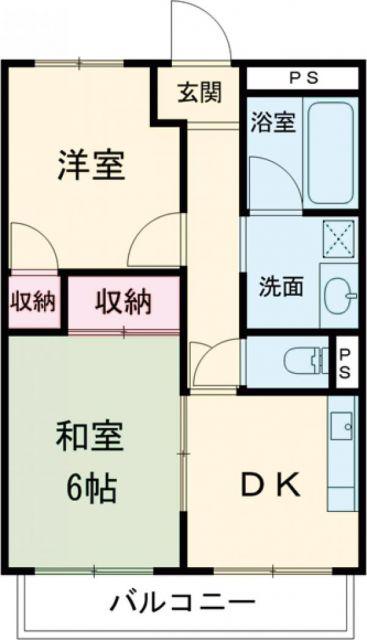宮前ハイツ(2DK/2階)の間取り写真