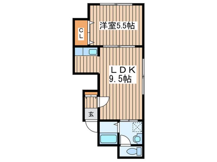 エスコートN23(1LDK/3階)の間取り写真