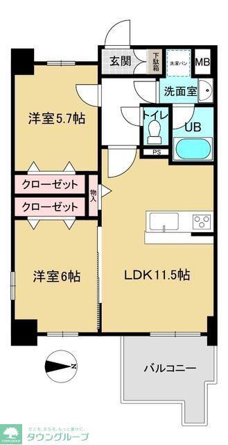 ルーチェV(2LDK/2階)の間取り写真