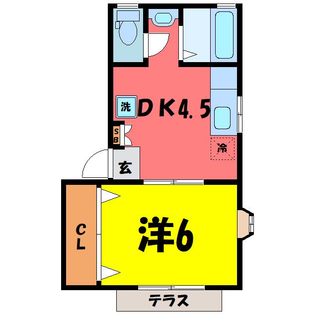 コンフォートハイツ(1DK/1階)の間取り写真