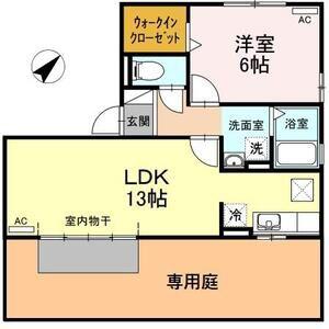グランシャリオ北斗七星(1LDK/1階)の間取り写真