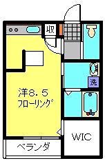 フリーデンハイム(ワンルーム/1階)の間取り写真