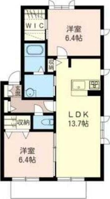 メゾンベールIII番館(2LDK/1階)の間取り写真