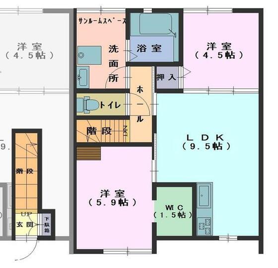 サン・ピエールII(2LDK/2階)の間取り写真