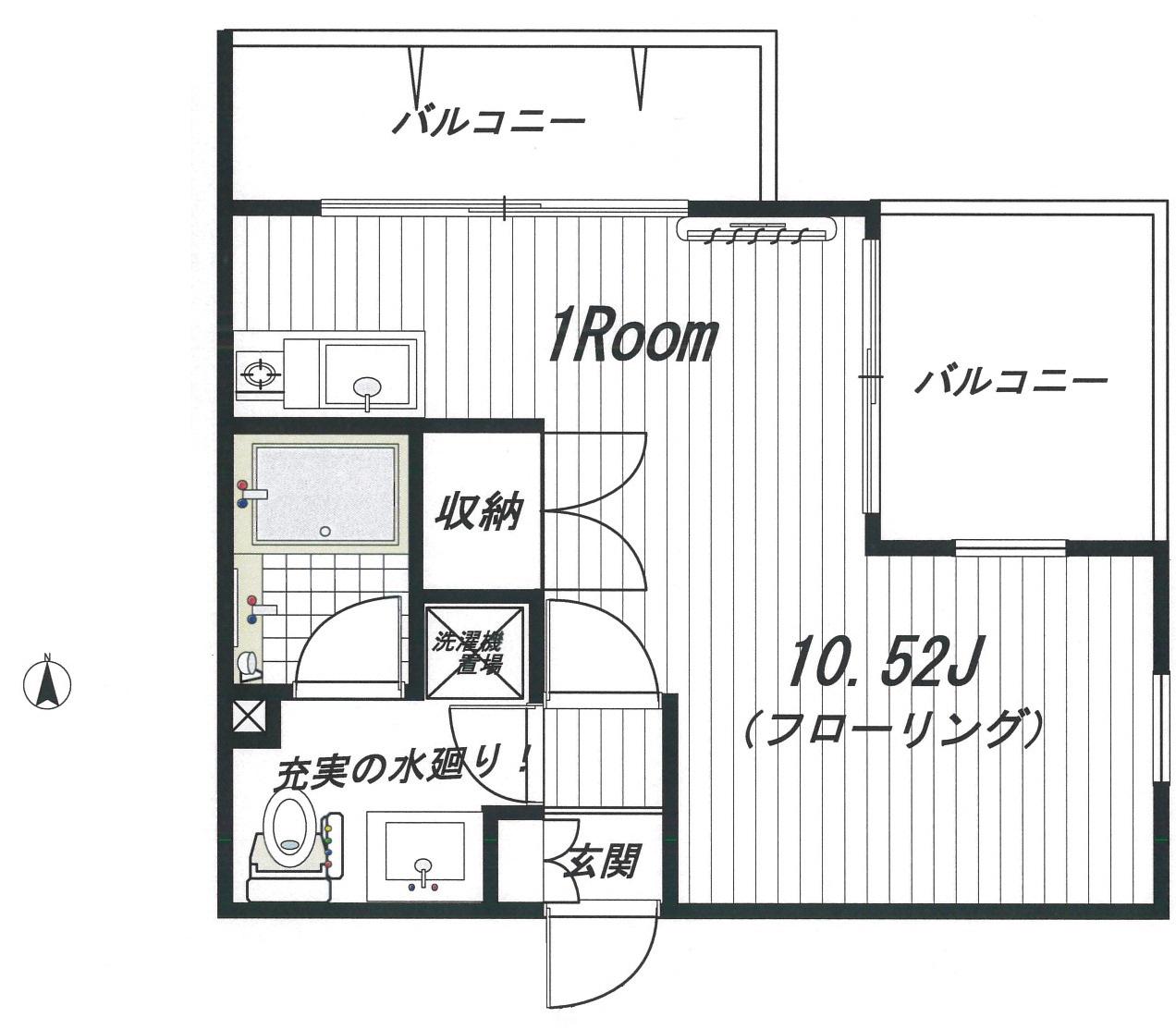武蔵小山ポイント(ワンルーム/2階)の間取り写真