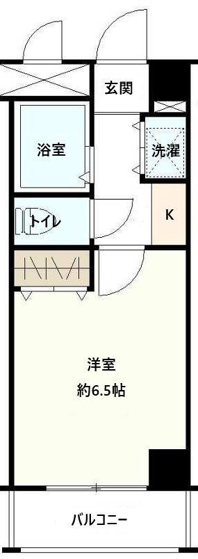 アスペクタ博多中央(1K/2階)の間取り写真