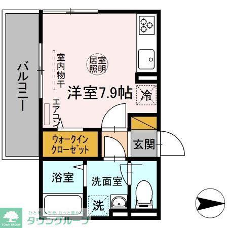 アセットさち(ワンルーム/3階)の間取り写真