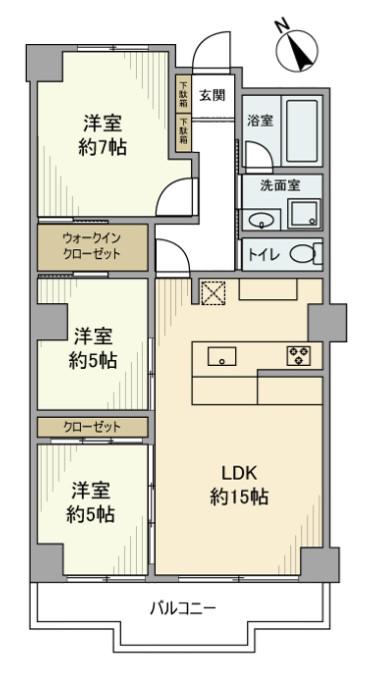 クレール白金台(3LDK/3階)の間取り写真