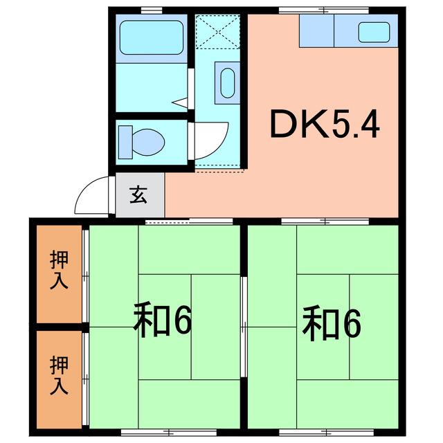 シティハイム サカイ A(2DK/1階)の間取り写真