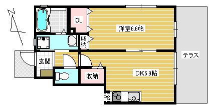 コンフォートMT(1DK/1階)の間取り写真