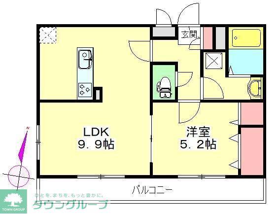 栄町3丁目さくら草(1LDK/2階)の間取り写真