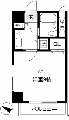 ライオンズマンション北千住(1K/4階)の間取り写真