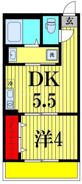 メグリオ新松戸IV(1DK/3階)の間取り写真