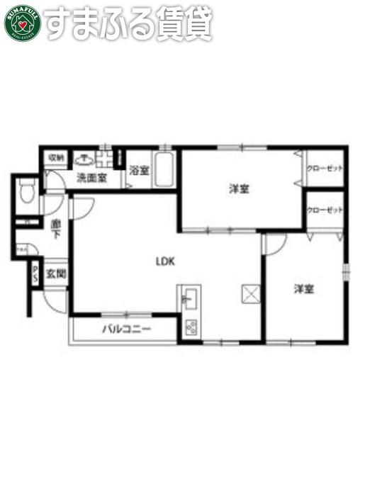 リーブル和(2LDK/1階)の間取り写真