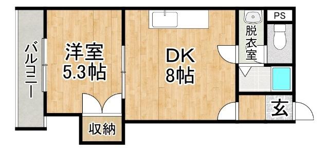 スマイル6(1DK/4階)の間取り写真
