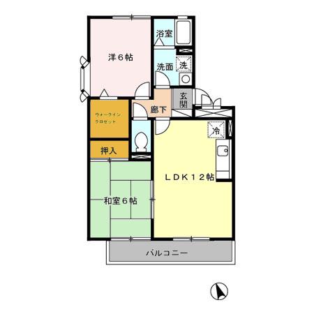 セジュール未来II(2LDK/2階)の間取り写真