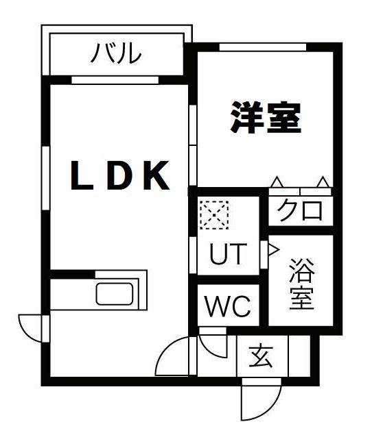 バルボーニL・A(1LDK/2階)の間取り写真