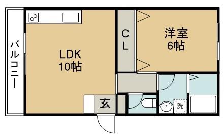 ビートル(1LDK/1階)の間取り写真