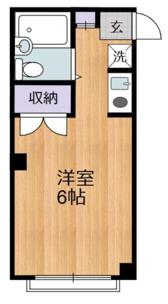学園通ハイツ(ワンルーム/2階)の間取り写真
