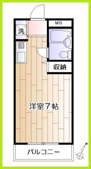 フレール南林間(1K/1階)の間取り写真