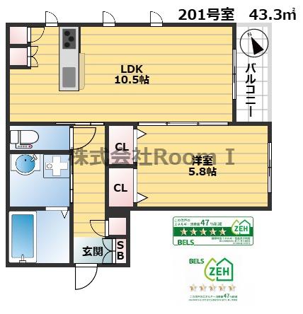 グランメゾンASAHI・旭化成ヘーベルメゾンHEBEL HAUS(1LDK/2階)の間取り写真