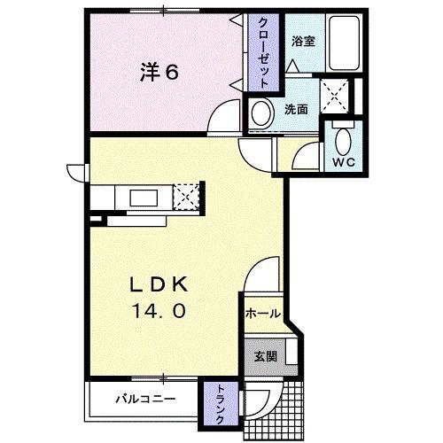 スカイピア文京1B棟(1LDK/1階)の間取り写真