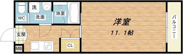 CITY SPIRE心斎橋イースト(1K/10階)の間取り写真