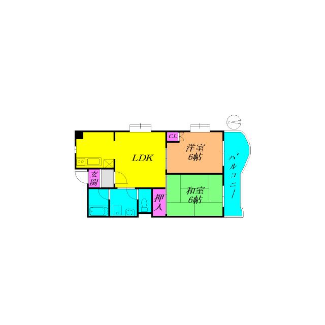エスポワール住之江公園(2LDK/3階)の間取り写真