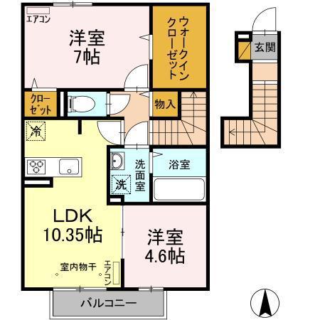 D・ルチア(2LDK/2階)の間取り写真