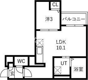 JACK HORENII(1LDK/3階)の間取り写真