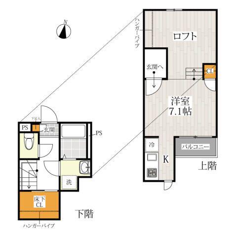 CB八潮ソラタ(1K/1階)の間取り写真