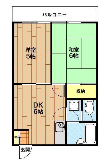 しなのハウス(2DK/2階)の間取り写真