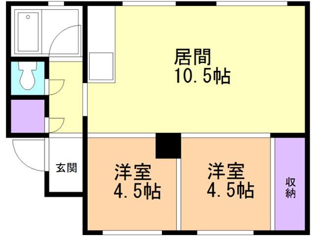 スワンマンション(2LDK/3階)の間取り写真