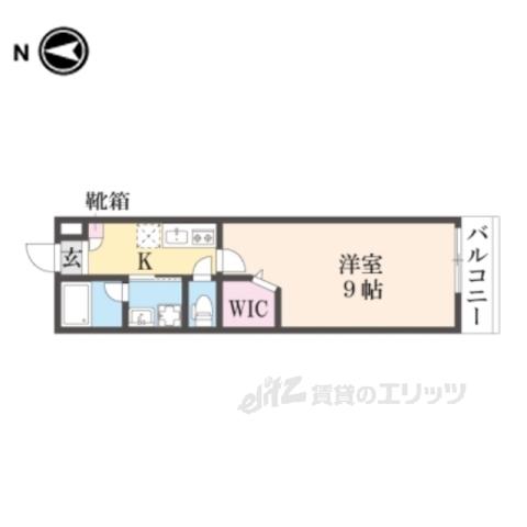 KIZUNA RESIDENCE伊勢田駅前(1K/2階)の間取り写真
