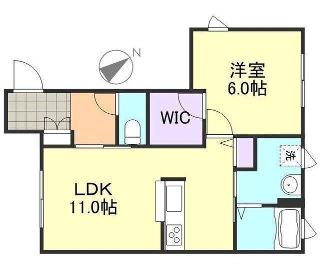ヴィラ―チェ福井(1LDK/1階)の間取り写真
