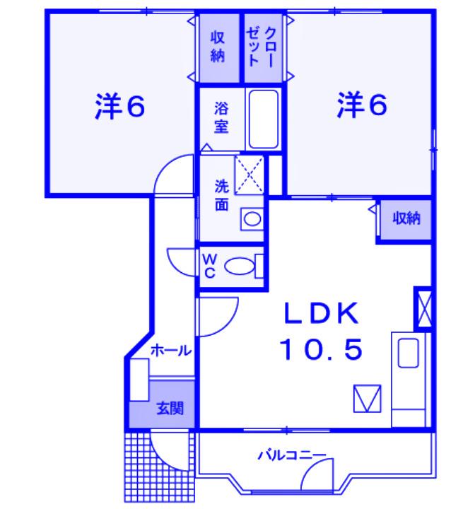 REXセンター南(2LDK/1階)の間取り写真
