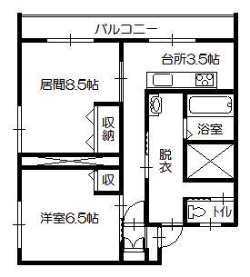 ソフィーユ南6条(1LDK/1階)の間取り写真