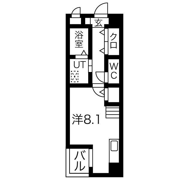 ワイズ東別院(ワンルーム/3階)の間取り写真