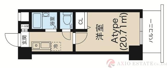 ノルデンハイム淡路(1K/3階)の間取り写真