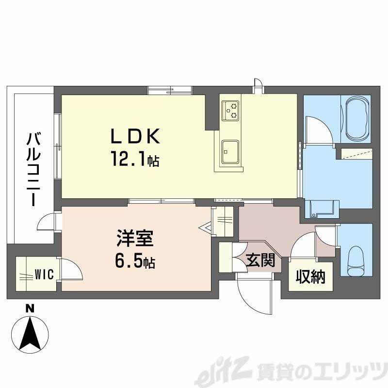 レジデンス茨木春日(1LDK/3階)の間取り写真