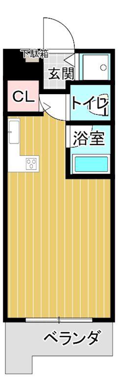 ネオハイツ南松山(ワンルーム/3階)の間取り写真