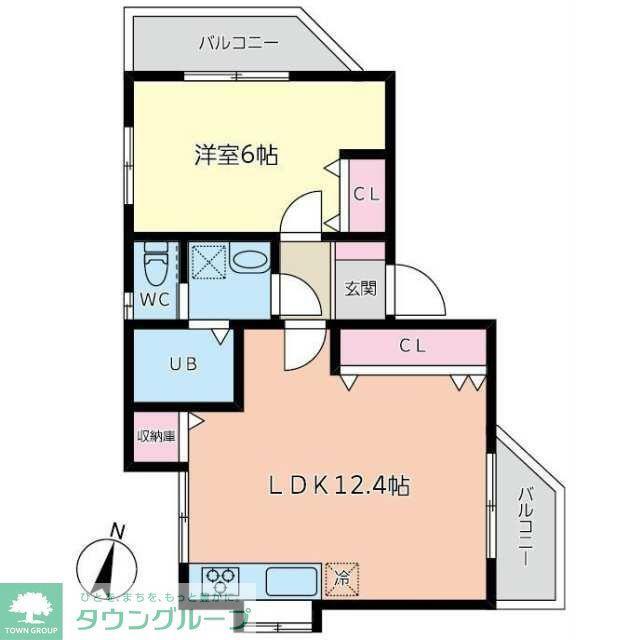 ハイライフ石上(1LDK/2階)の間取り写真