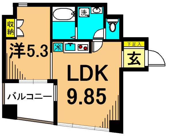コア大井町(1LDK/3階)の間取り写真