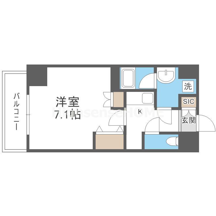エルマール今里(1K/7階)の間取り写真